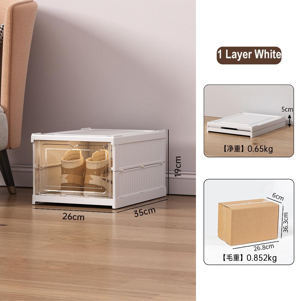 Shoe Storage Organizer Cabinet Drop Front Plastic Foldable Shoe Storage Box Entryway Sneakers Stackable Shoe Display Holder Rack 10880₽