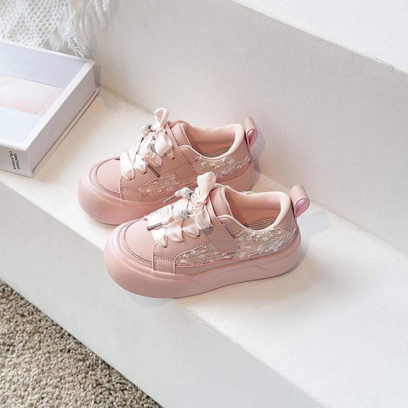 Girls' Sports Shoes 2025 Spring and Autumn New Middle-aged and Older Children's Foreign-style Low-top Board Shoes Soft-soled Pink Versatile Casual Sho