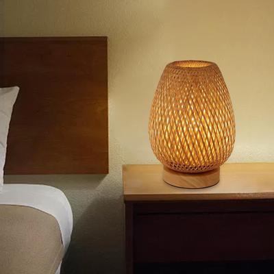 Bambusové stínidlo Dekorační vybavení Stojací lampa Moderní s dřevěným podstavcem Stolní lucerna pro
