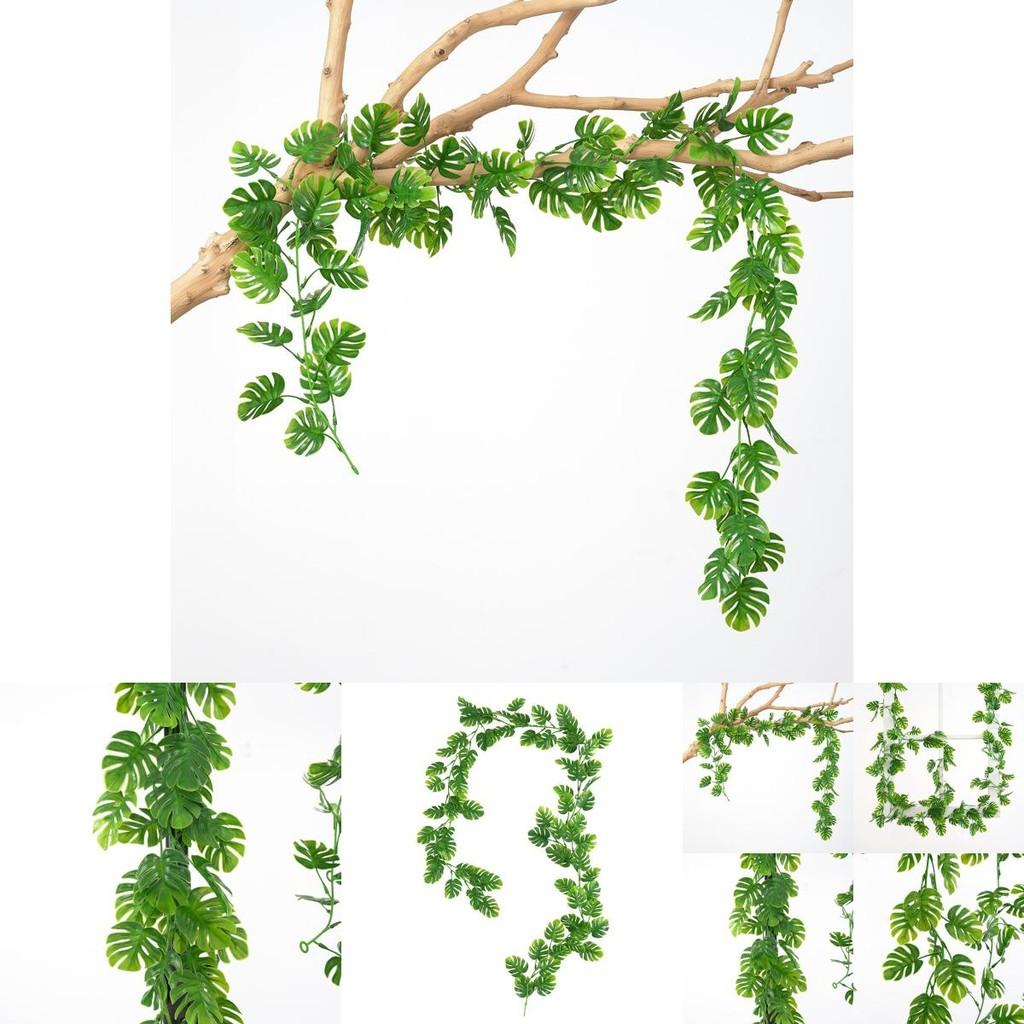Faux Plant Monstera Deliciosa Liebm Vines Wall Hanging With Silk Flowers For Wedding And Restaurant Interior Decor