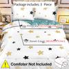3pcs Shiny Star Duvet Cover Set (1 Duvet Cover + 2 Pillowcases, No Inserts Included). Soft, comfortable and breathable
