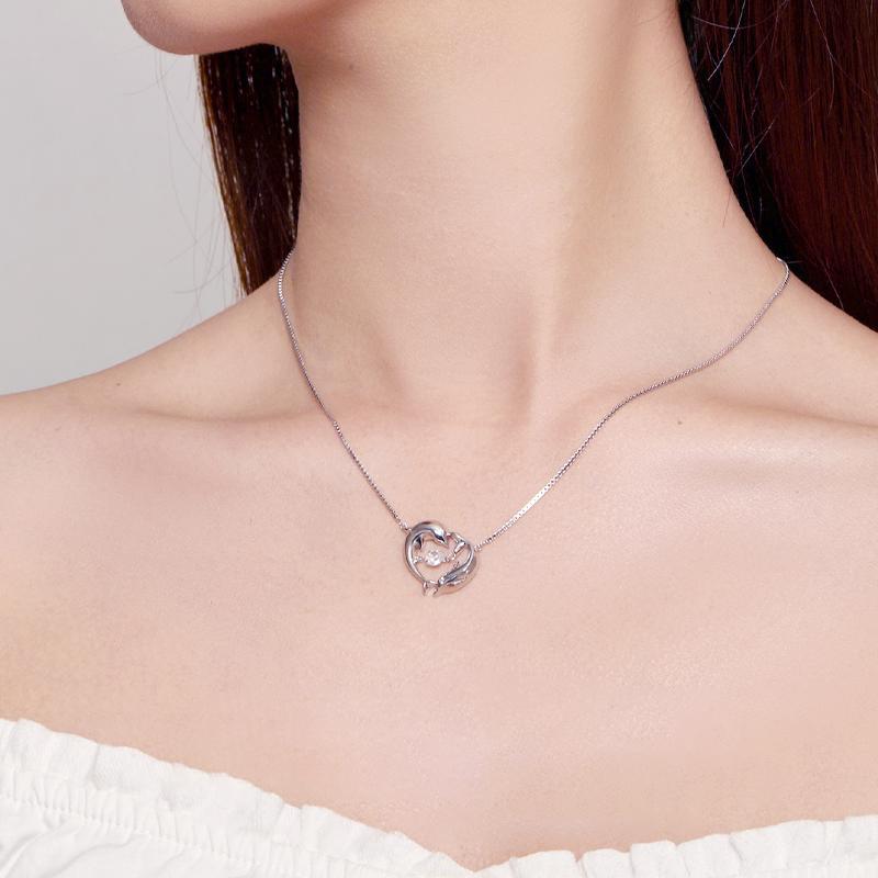 Barbie necklace [Original design] Cute dolphin, elegant and high-end original debut, ins style love confession exquisite gift box, S925 ZJYXL-YS-109