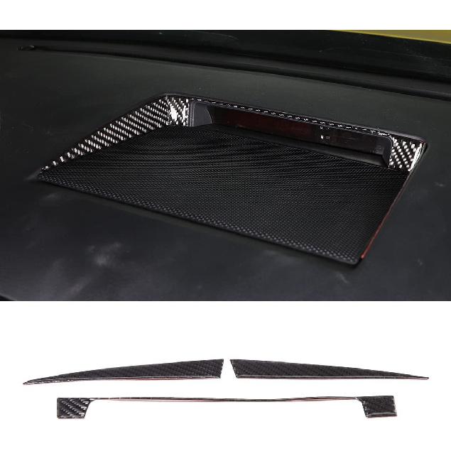 Dashboard Horn Frame Sticker Trim for Toyota Tundra 2007-2013 Center Consoles Accessories, Real Carbon Fiber Automotive Interior Decorative Cover