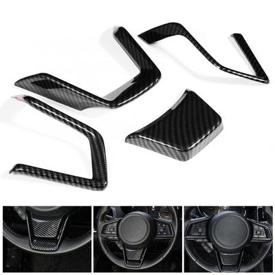 4 piezas de decoración para panel de volante interior de coche, embellecedor de fibra de carbono para Subaru Forester SK