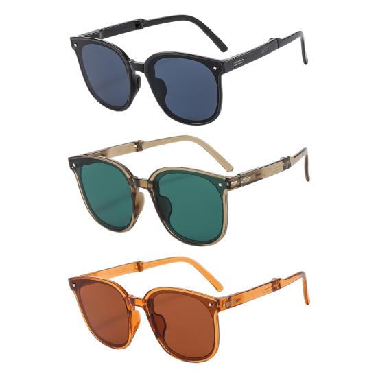 Faltbare Sonnenbrille, UV-beständig, leicht, rutschfest, tragbar, für unterwegs, für Männer, Frauen, Erwachsene, zusammenklappbare Brille, modisches Accessoire