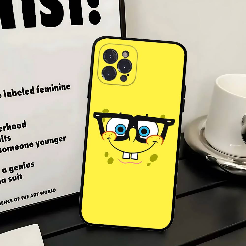 Kreslený S-SpongeBob S-Hranatá Kalhotka Pouzdro na Telefon Pro IPhone 16 15 14 13 12 11 17 Pro Max Jednoduchost Zadní TPU Měkké Pouzdro