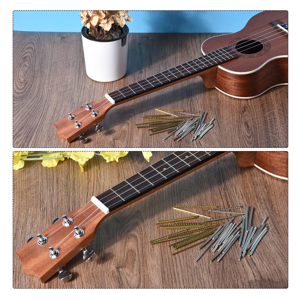 uxcell Electric Bass Wire Guitar 21 Silver Replacement for Bass 21 Pieces Frets, Fretboard, Frets, 2.7mm, Tone, Frets,