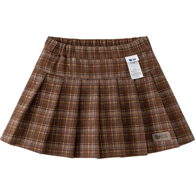 Minibala Girls  Plaid Flannel A-Line Skirt 90