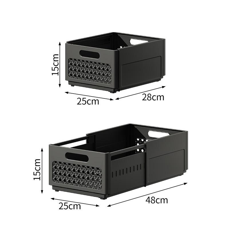 Household Plastic Folding Storage Box Collapsible Crate Desktop Holder Stationery Makeup Sundries Storage Basket Home Storage