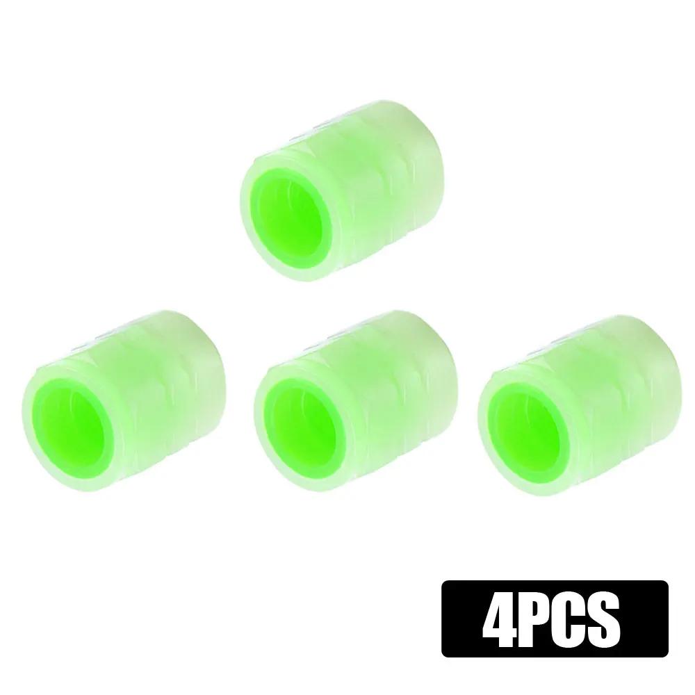 4 шт. светящиеся колпачки для вентилей автомобильных шин, пылезащитные колпачки для вентилей автомобильных шин, универсальные колпачки для воздушных вентилей колесных шин, декор для автомобиля
