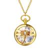 Pocket Watch Dragonfly Antique Analog with Pocket Watch Pendant Watch Waterproof Necklace Chain Gold Birthday Anniversary Christmas Valentine White