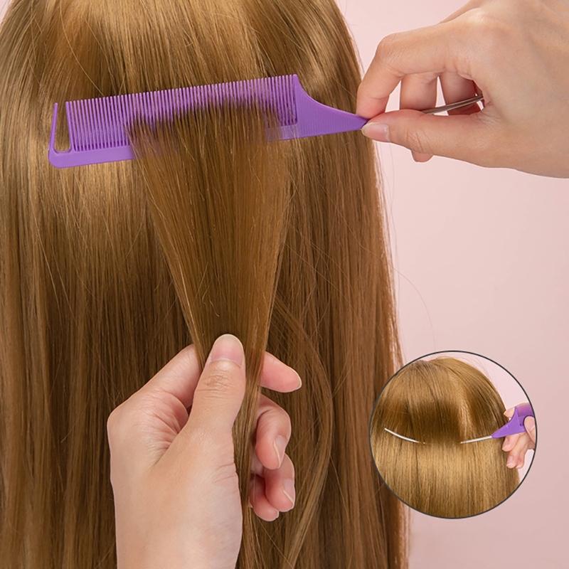 Professional Hair Parting Combs Carbon Fiber Pin Tail Combs With Metal Pin For Salon Styling Hairdressing Comb