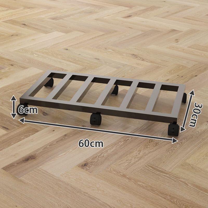 Wrought Iron Rectangular Rolling Plant Caddy with Brakes