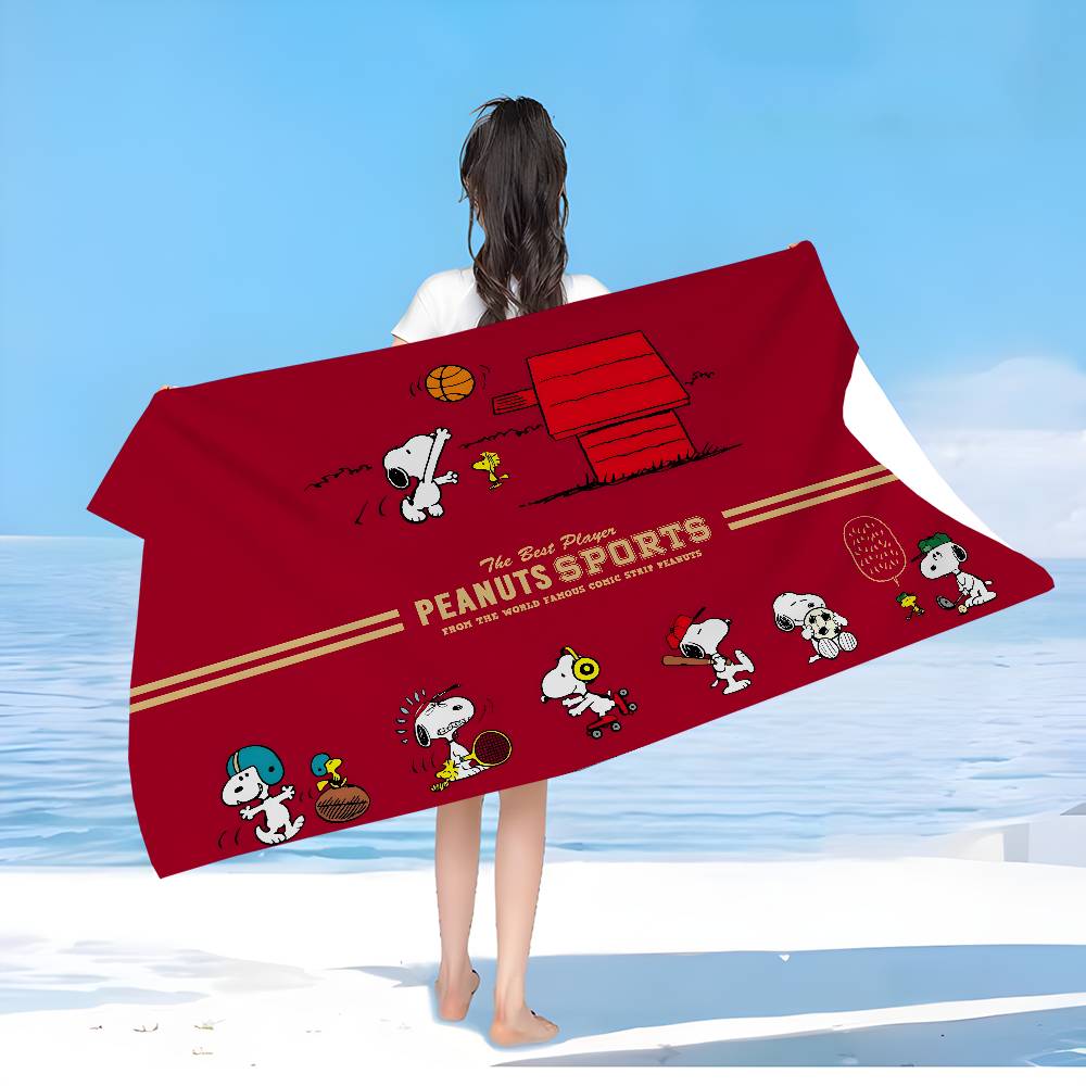 Cartoon Snoopy Microfiber Blanket Quick Drying Beach Towels Oversized Printing Super Absorbent Pool Towel Blanket