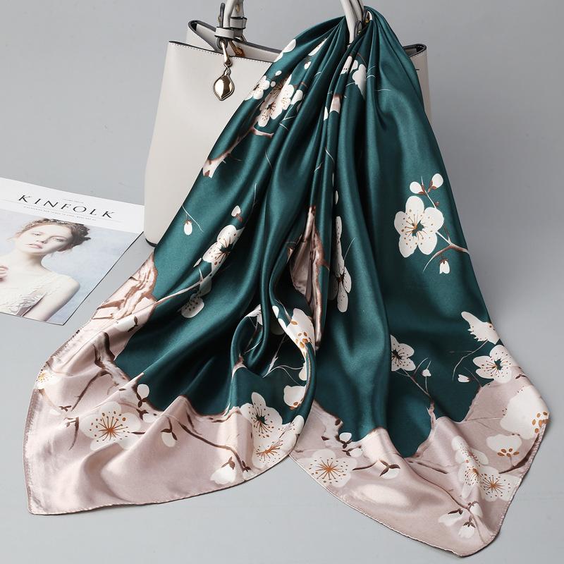 90 Square Scarves, Silk Scarves, Women's New Spring and Summer High-end Sense Versatile, Thin Scarves, Shawls Outside