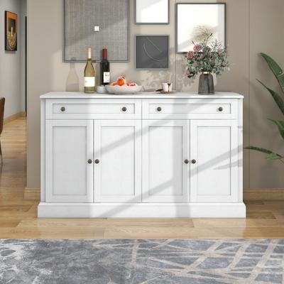 Large Sideboard with 4 Doors And 2 Drawers, Modern Buffet Cabinet for Dining Room and Living Room, 150 X 40 X 86cm