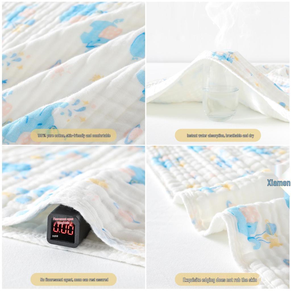 Six-Layer Pure Cotton Baby Blanket and Swaddle Wrap for Newborns