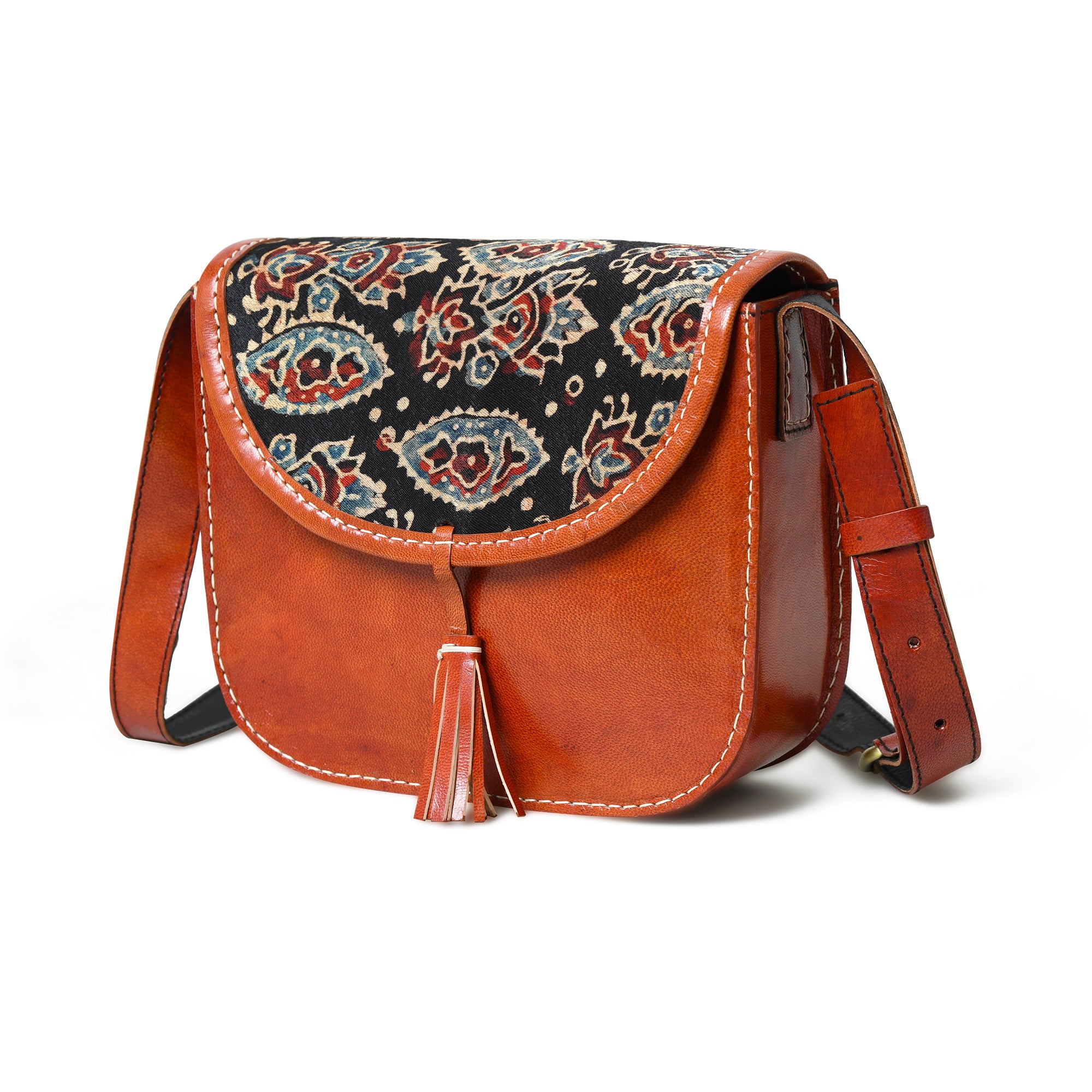 MaheTri  Astounding Ajrakh Ethnic Satchel For Women, Designed for Everyday Use One-Size коричневый