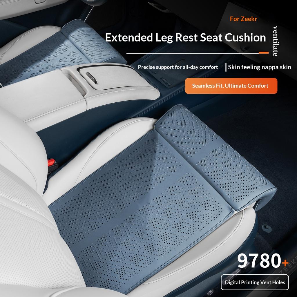 For Zeekr 001 007GT 7X 9X Rear Seat Cover Breathable Cushion With Leg Rest Car Interior Accessories