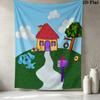 Blue'S Clues Wall Tapestry Aesthetic Wall Hanging Printed Fabric Blanket Decorative Tapestries For Bedroom Living Room Home Decor