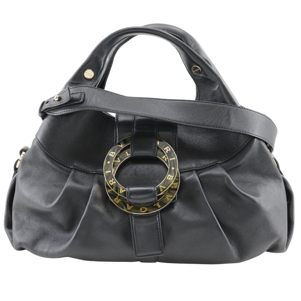 

BVLGARI Chandra Handbag 2WAYShoulder black leather Women Used