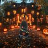 Inflatable Black Cat Halloween Decoration Leak-Proof Inflatable Cat Blow-up Standing Cat Ornament for Home Indoor Yard Garden Decoration