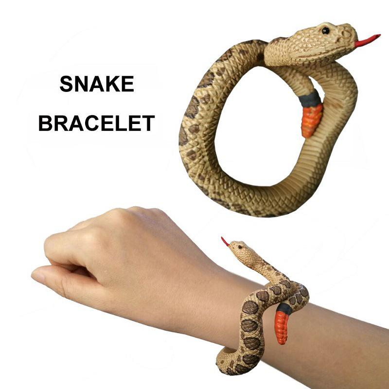Kids' Python-Shaped Hand-Painted Toy Bracelet: Cool Snake Design Wearable Decoration