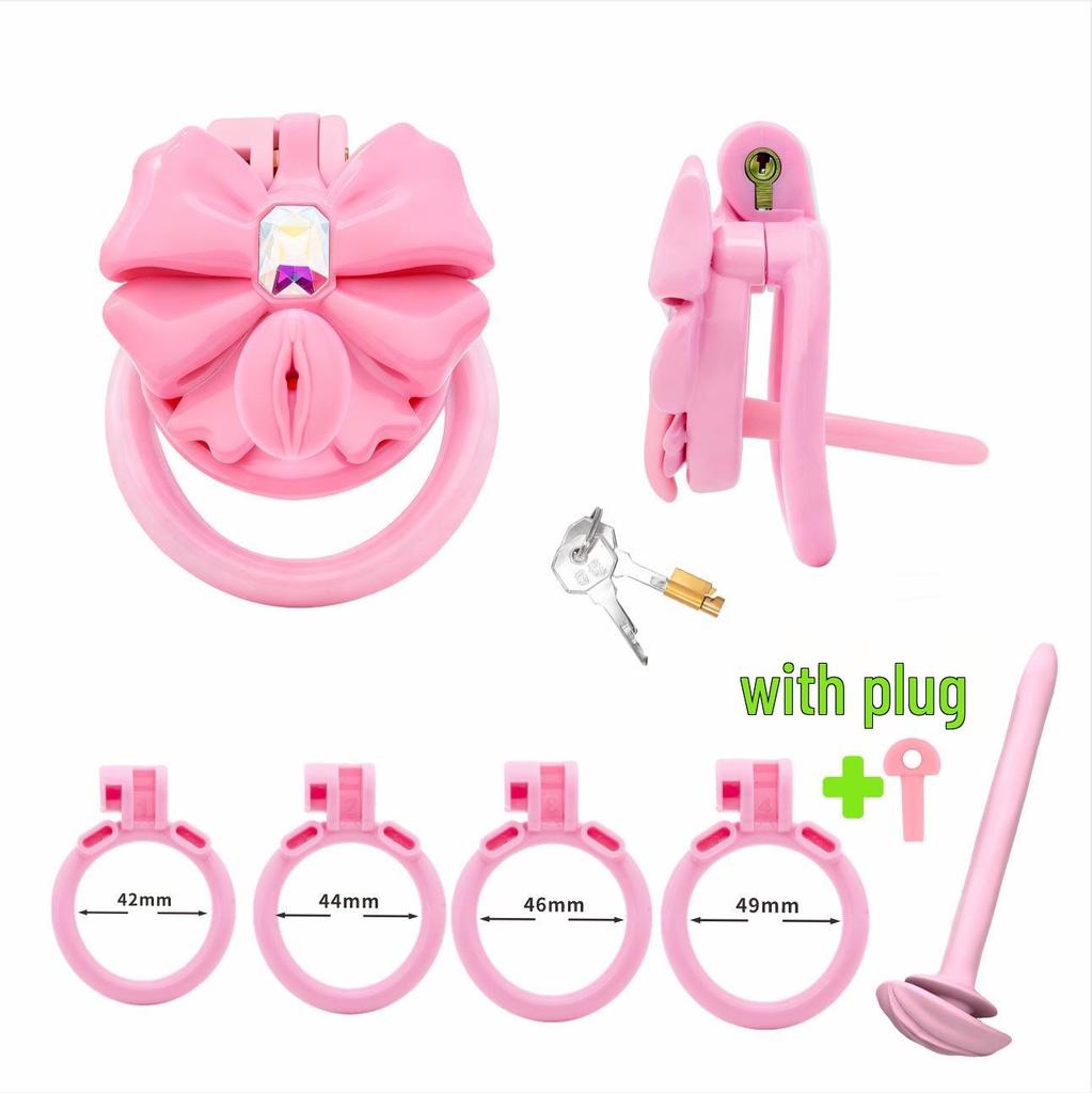 Chrysanthemum Bow Chastity Lock: Male Flat Lock and Restraint for TS Training