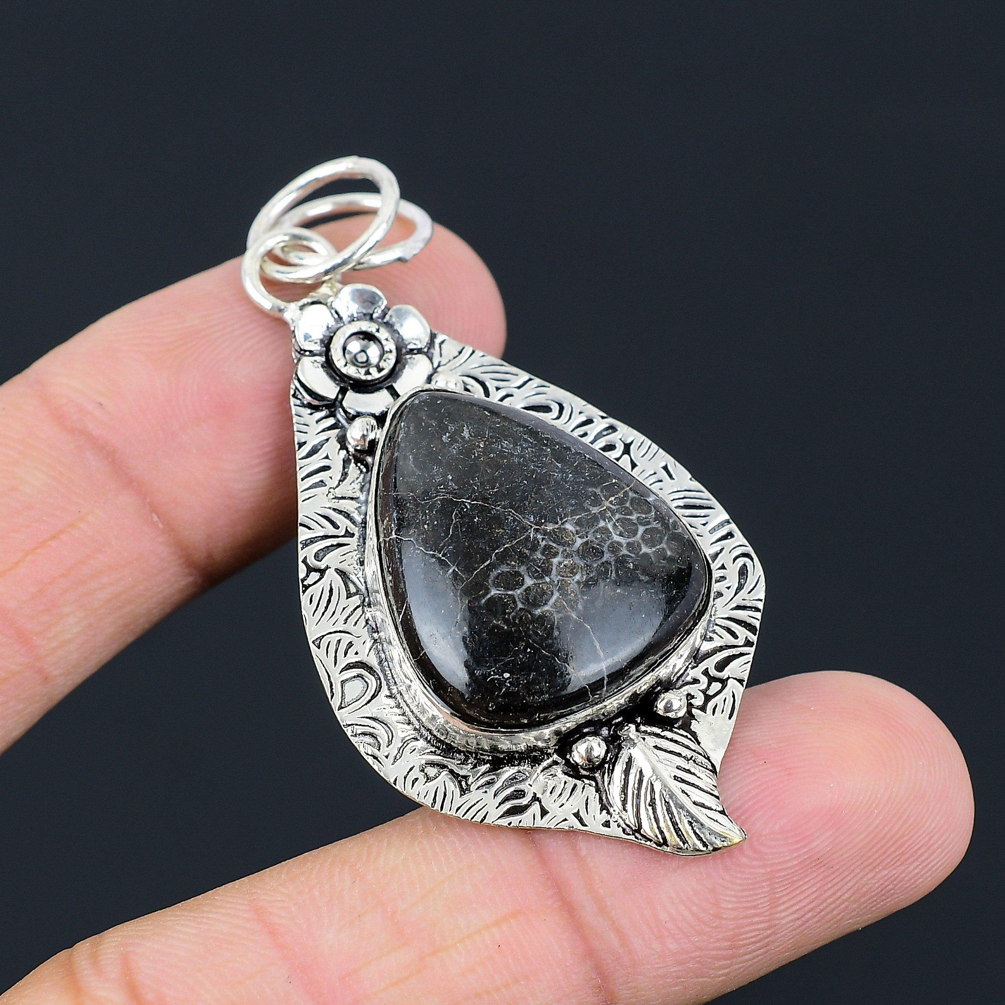 Daughters Day Sale 925 Silver Pear Stingray Coral Stone Wedding Wife New Pendant