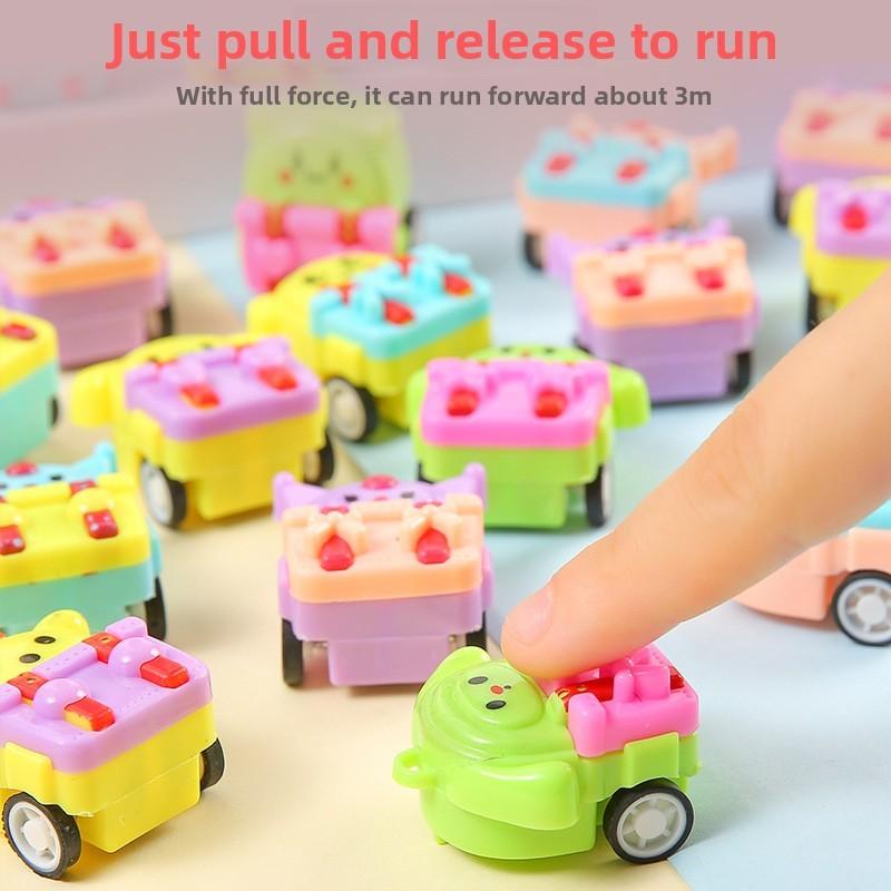 Inertia Mini Cartoon Backpack Design Children Toy Car For Kid Entertainment