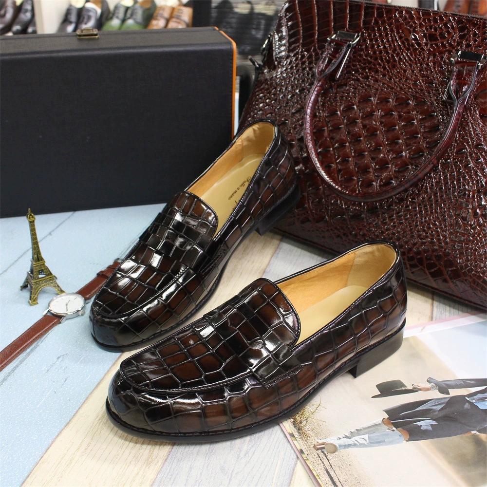 

Модная роскошная мужская обувь лоферы из лакированной кожи, слипоны синего и черного цвета, свадебная, для вечеринки, формальная обувь для мужчин 41 коричневый