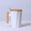Ceramic Mug with Wooden Handle and Lid