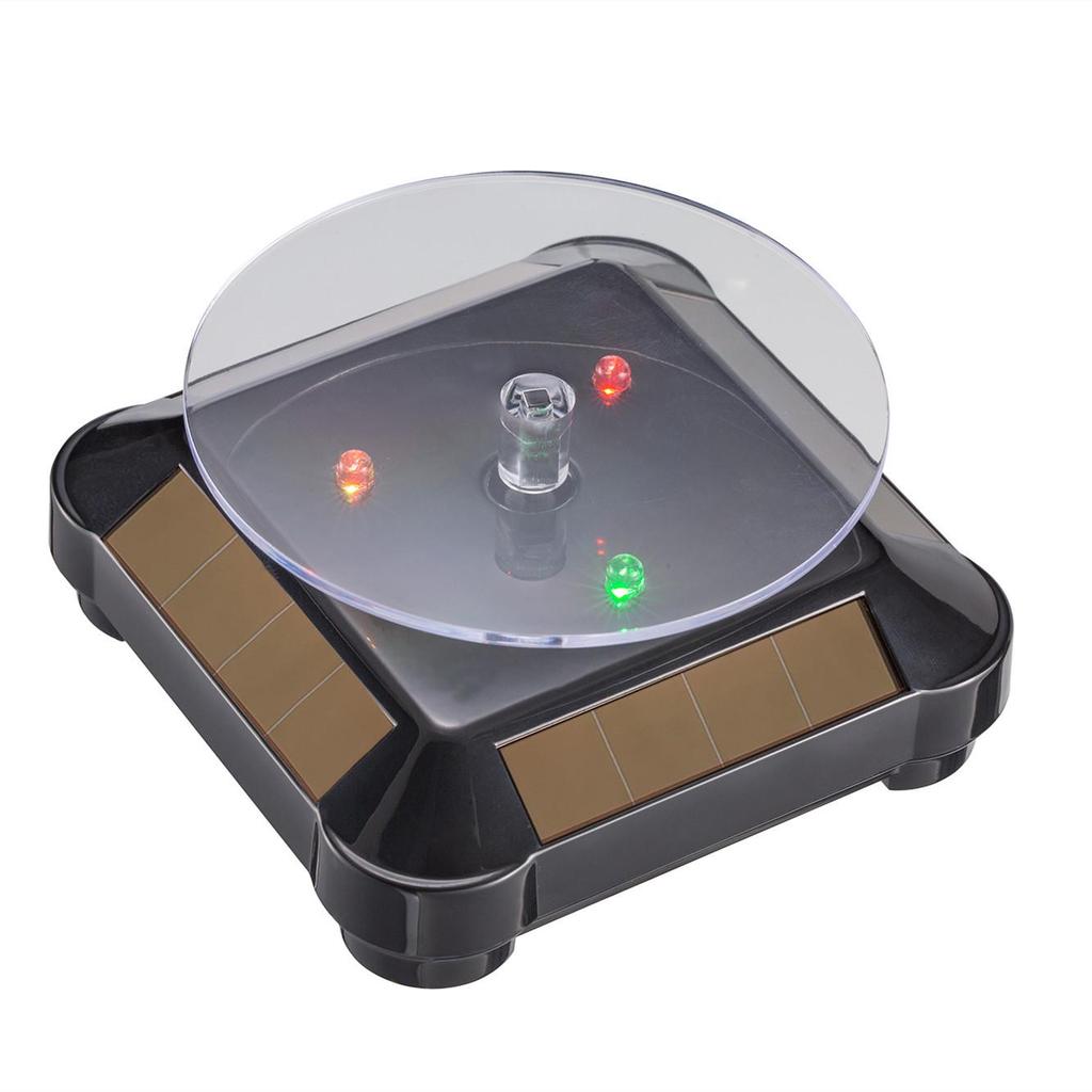 Solar-Powered LED Rotating Display Stand for Jewelry