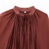 Spring 2025 Women's Elegant Slim Tie-Waist Ruffle Dress