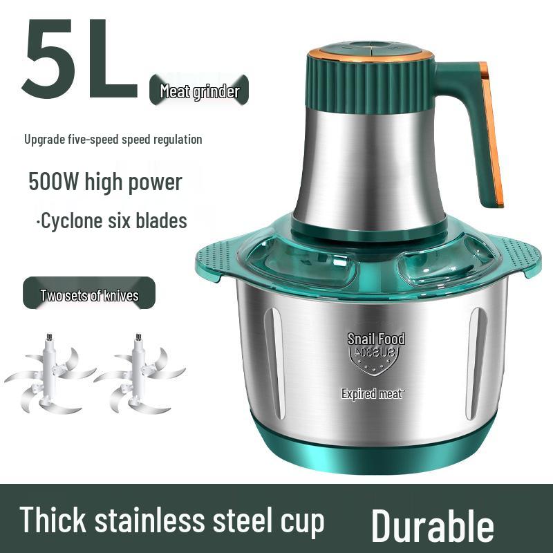 5L Stainless Steel Automatic Meat Grinder & Food Processor