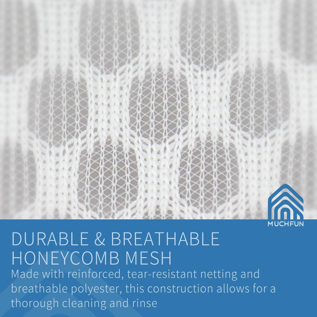 Muchfun 2Pcs Durable Honeycomb Mesh Laundry Bags for Delicates 24 X 24 Inches (2 XX-Large)