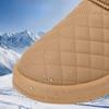 Winter-Plateau-Schneestiefel für Damen, wasserabweisend, mit Plüsch gefüttert, kurze Wanderstiefeletten, warme Damenstiefeletten mit Kunstfellfutter, rutschfest