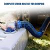 3FT Long Rvs Sewer Hose Set TPE Reinforced Waste Hose Drainage Pipe for Camping Trailers Weather Resistant