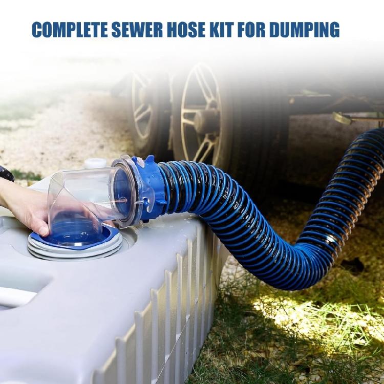 3FT Long Rvs Sewer Hose Set TPE Reinforced Waste Hose Drainage Pipe for Camping Trailers Weather Resistant