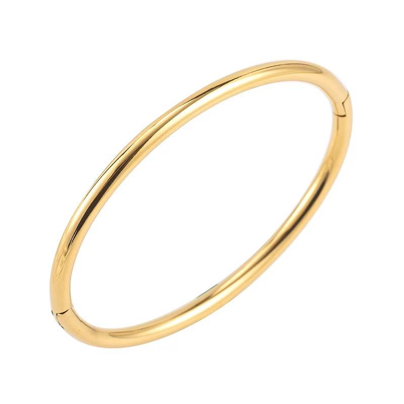 Versatile Fashion Bangles with Stainless Steel Gold-Plated Buckle and Titanium Steel Wire Premium Quality Accessory 18cm&fashion