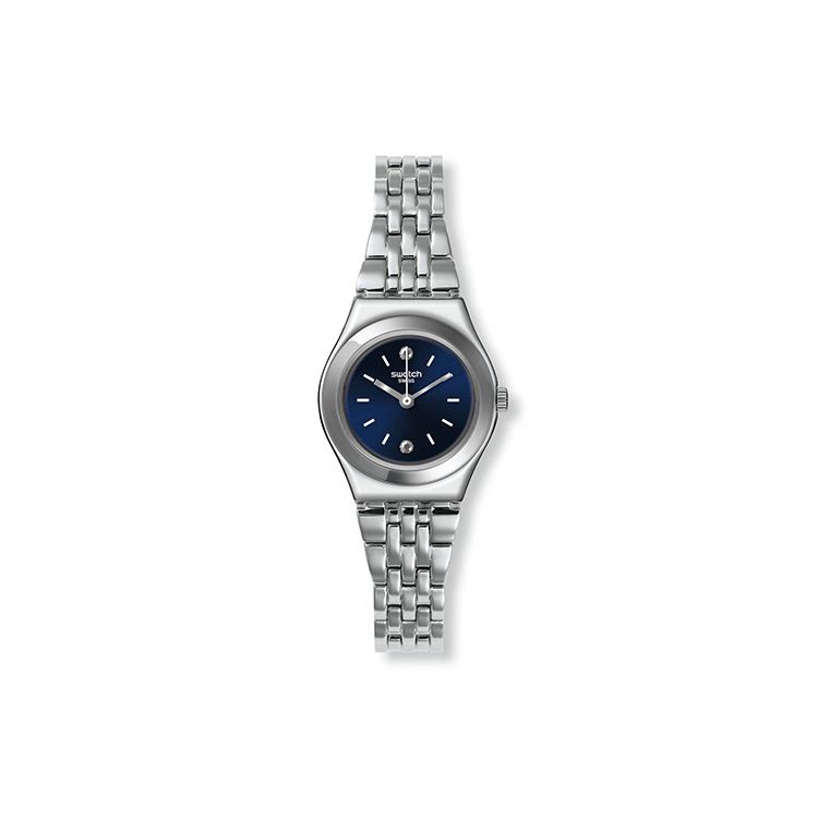 

Swatch Elegant Quartz Watch 25Mm Blue Dial Stainless Steel Case Stainless Steel Bracelet Women watches Silver YSS288G Silver