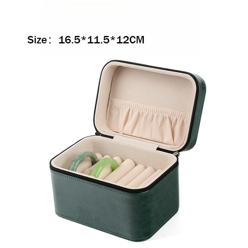 Boîte à Bijoux en Cuir Boîte à Bijoux de Poche Rangement Bracelet Étuis de Protection Boîtes de Rangement Bagues Organiseur de Boîte à Bijoux à Compartiments Divisés