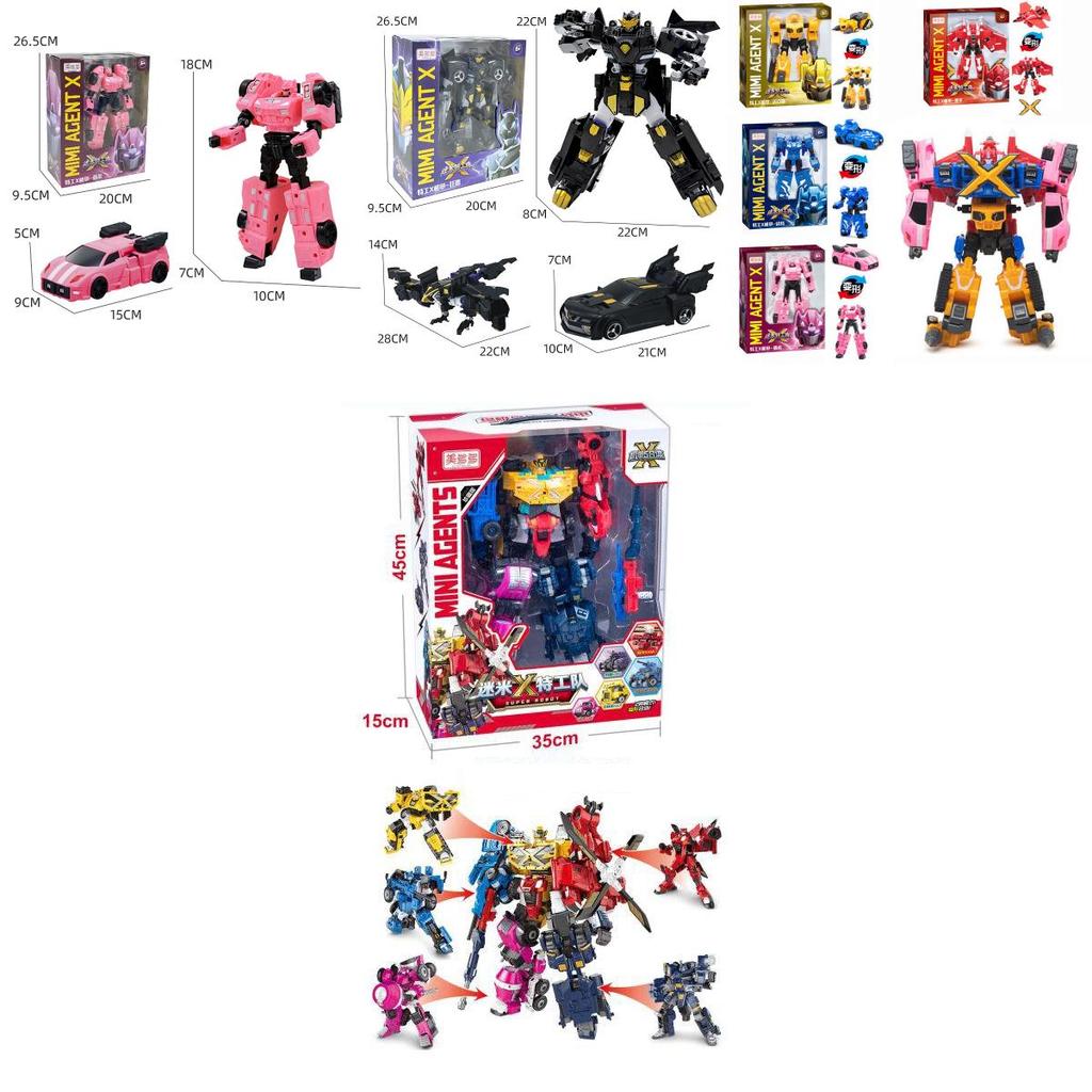 Miniforce X Lucybot Colorful 4 In 1 Transformer Car Robot Toy For Kids