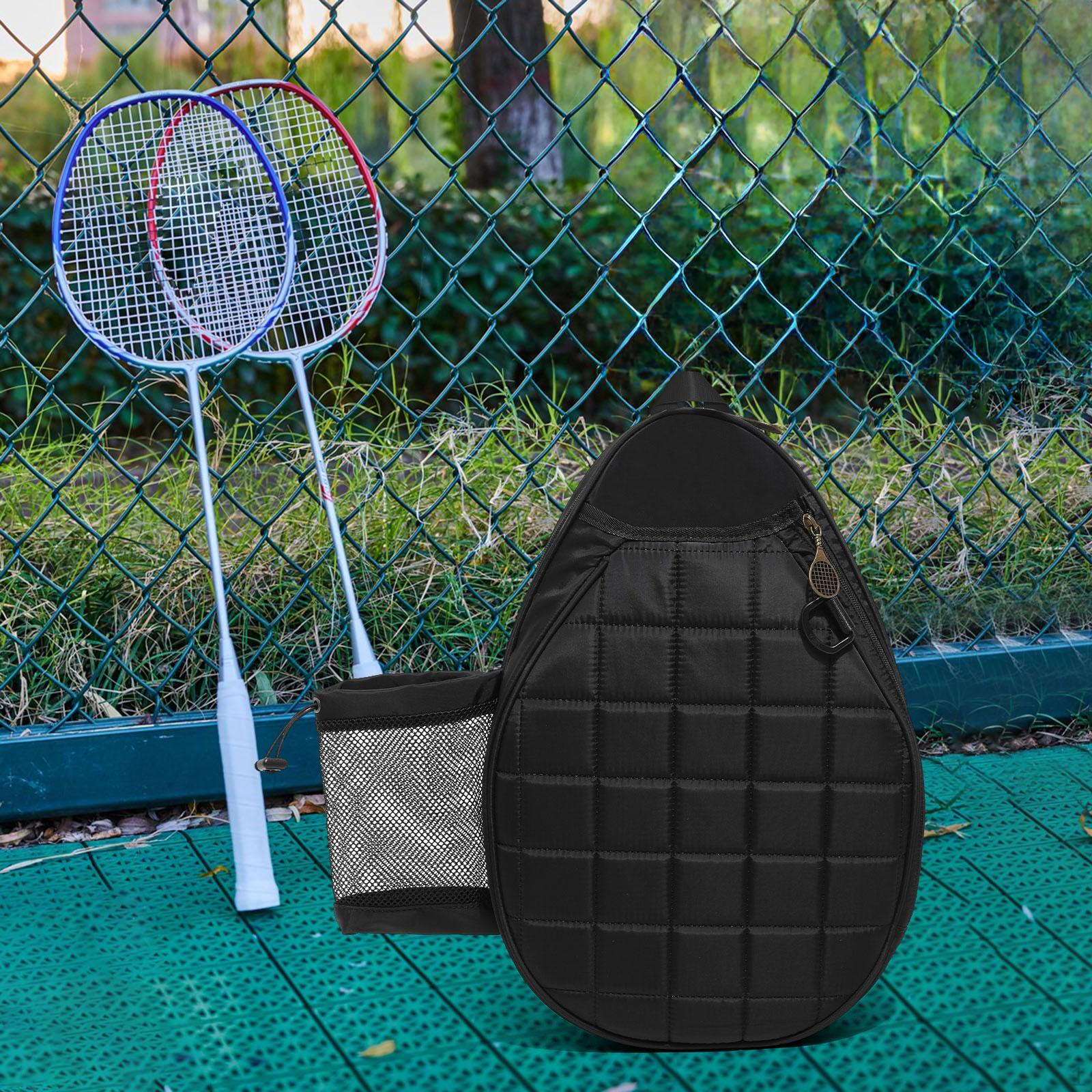 

Теннисная сумка кроссбоди для бадминтона, пиклбола, тенниса, ракетбола и путешествий чёрный