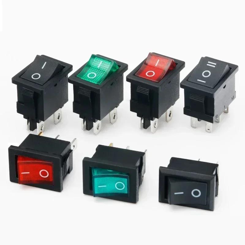 10 PCS KCD1 3Pin Boat Car Rocker Switch 10A 125V AC Red Yellow Green Button for Power - On In Boat and Car Electrical Systems Pushbutton Switches 3