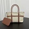 Large Tote Bag Genuine Leather Splicing Handbag Women Retro Fashion Commuter