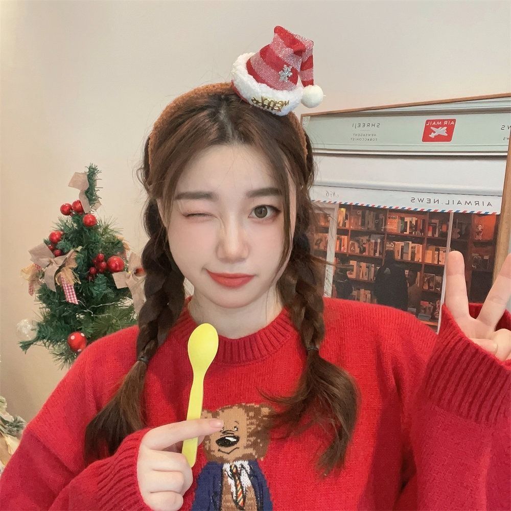 Merry Christmas Decor Bowknot Hair Hoop Christmas Children Hair Clip  Christmas Costume Dress Up