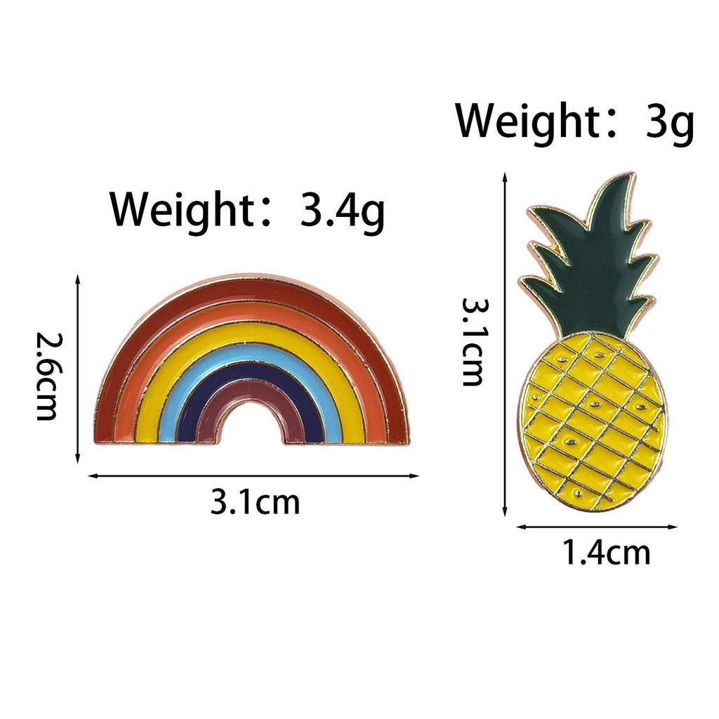 Rainbow Geometric Pineapple Brooch – Cute Cartoon Drip Oil Design Alloy Badge