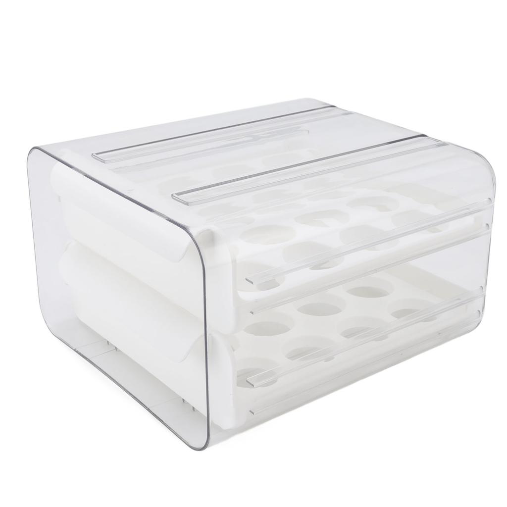 Egg Drawer Double Layer Transparent 32 Lattice Large Capacity Egg Storage Box for Refrigerator