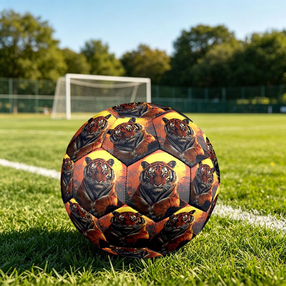 1pc Tiger Sunset Majesty Size 5 Soccer Ball Professional Match Training Football Indoor &Outdoor Sports Ball Lightweight Durable C655